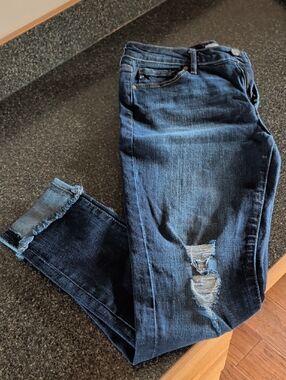 KanCan Dark Blue Distressed Women’s Skinny Jeans